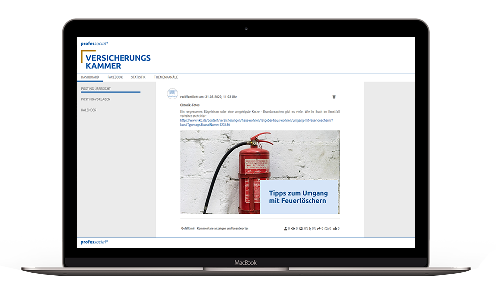Die Versicherungskammer Bayern setzt beim Facebook-Management auf professocial.